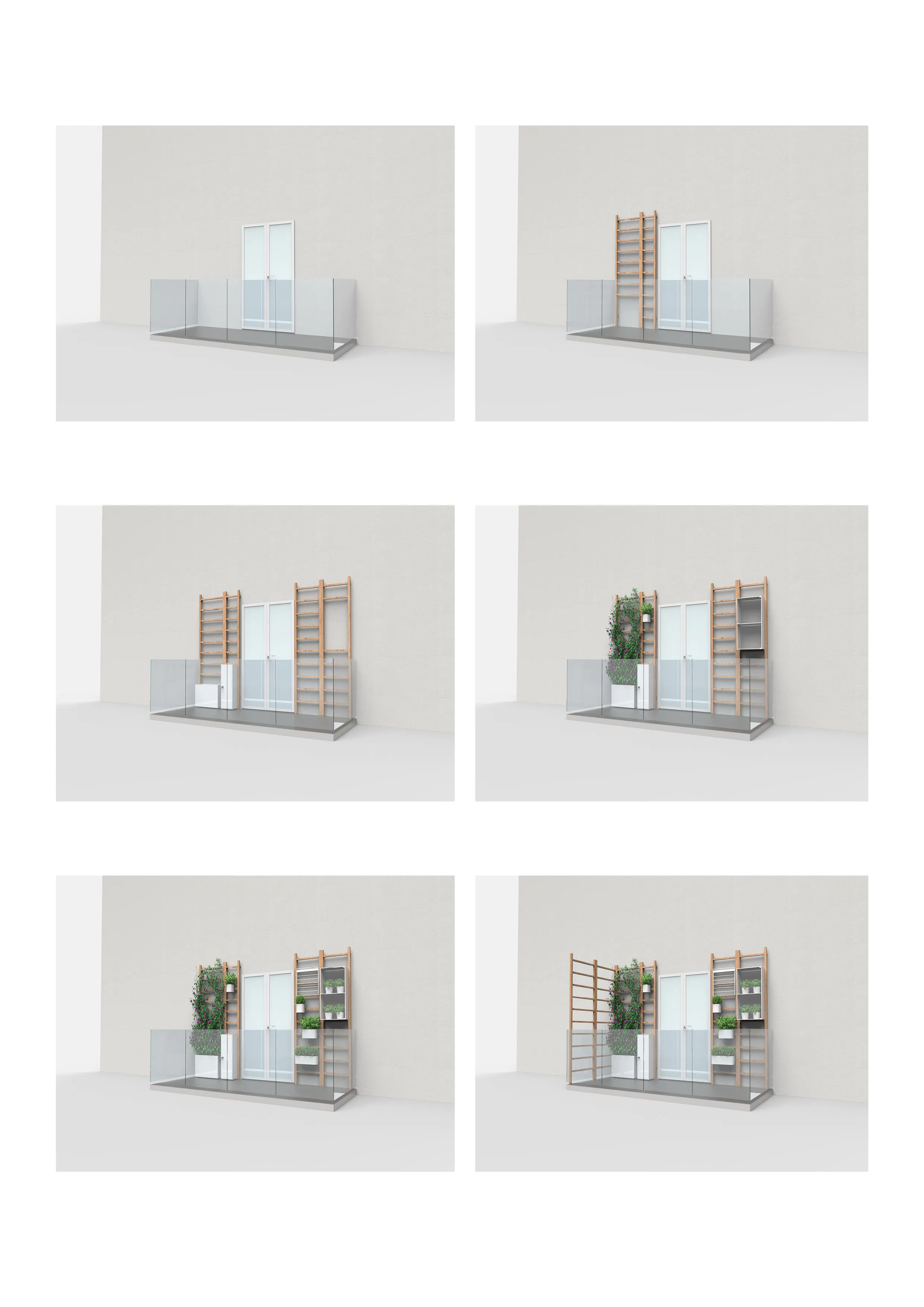 Échelle décorative en iroko pour rambarde Urbn Balcony