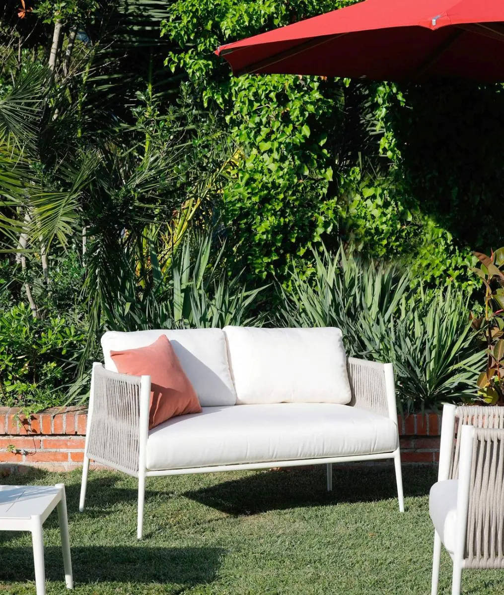 Garden Sofa Luce aluminium white ivory