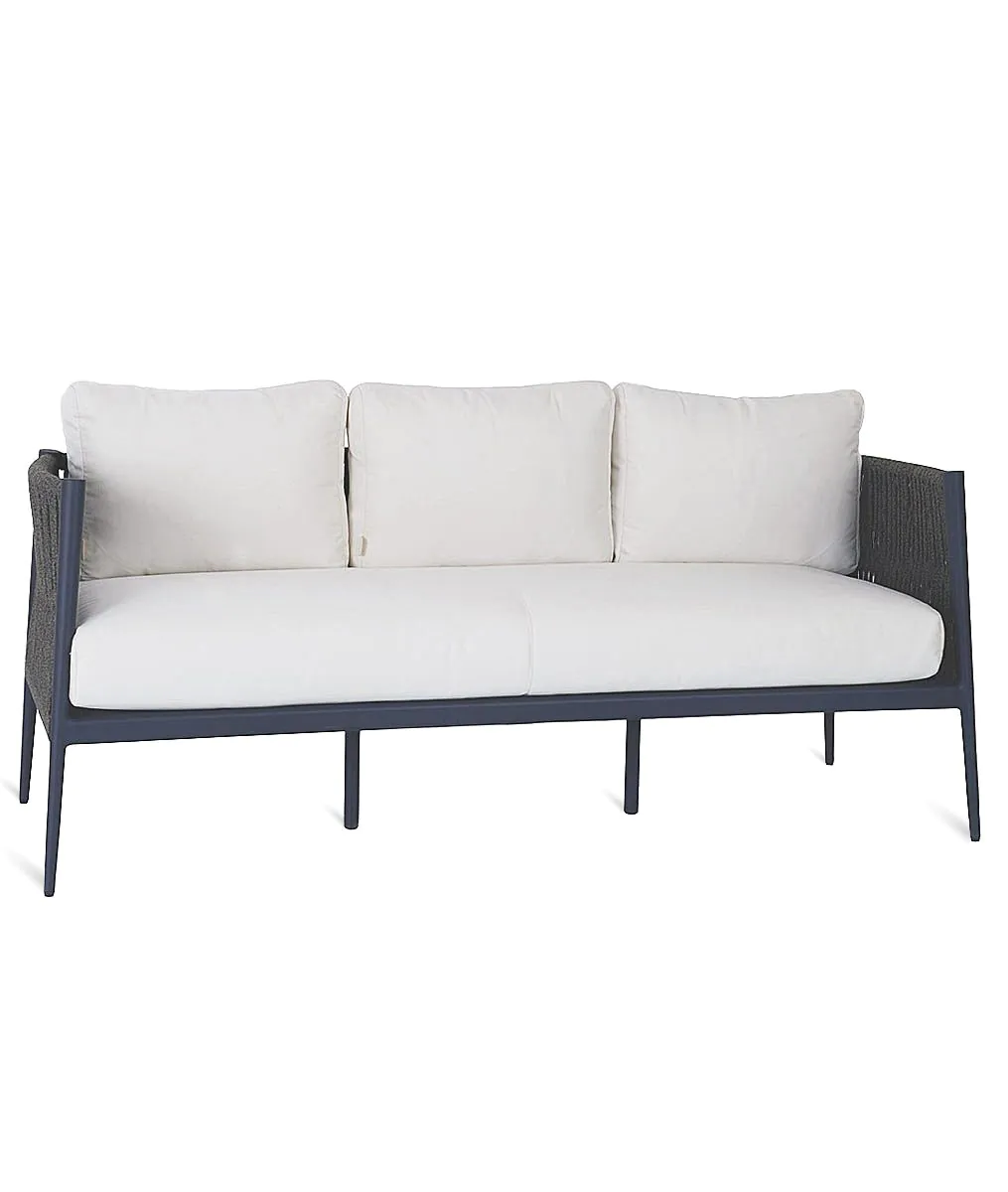 Luce 3-Sitzer Sofa mit Aluminiumsitz und Rückenlehne aus Seil