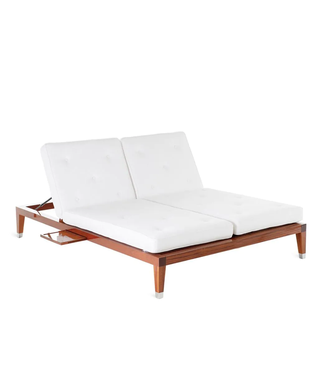 Double Sunlounger C est la Vie in mahogany