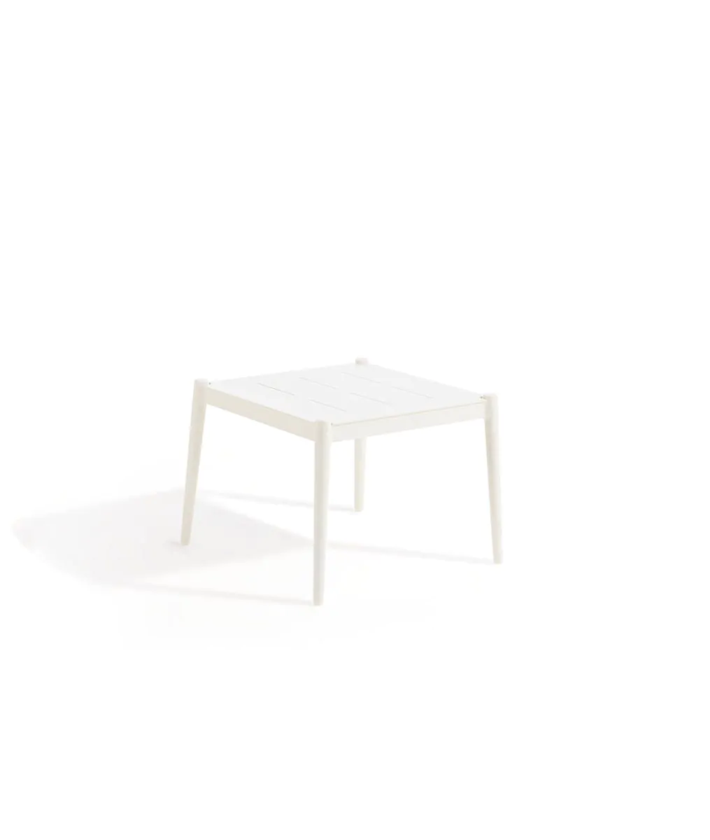 Table basse carrée Luce aluminium blanc ivoire