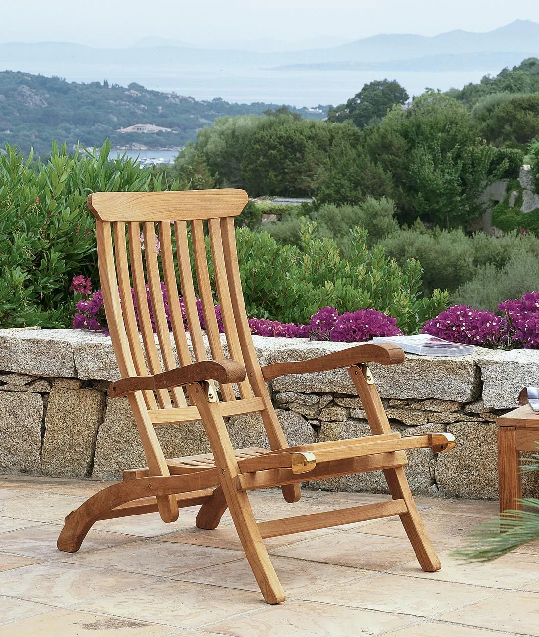 Zusammenklappbare Chaiselongue Chelsea aus Teakholz