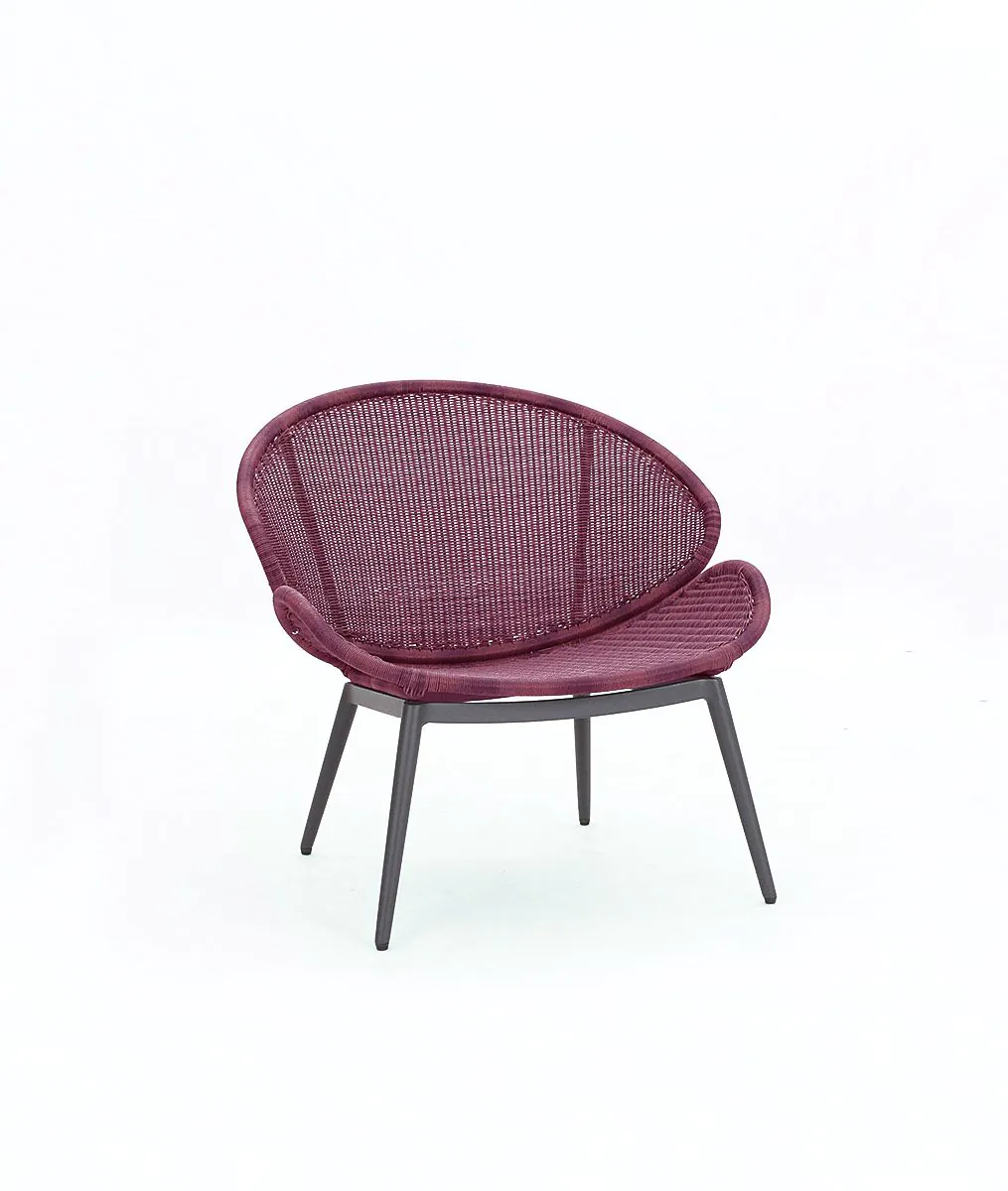 Garden armchair Nacre colour syrah