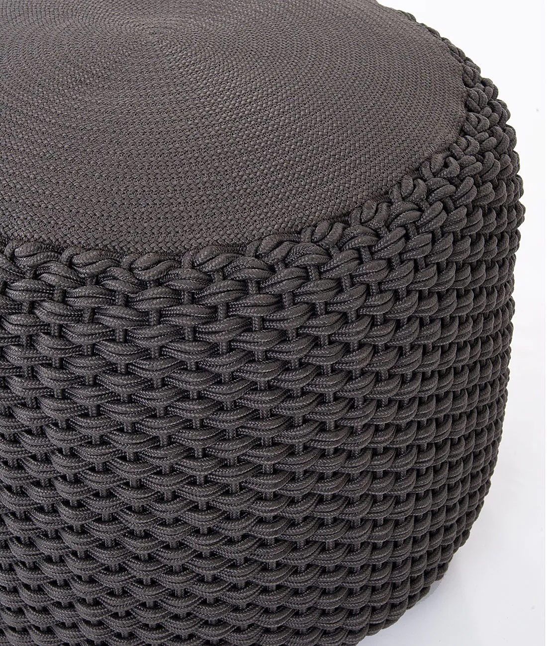 Pouf de jardin en corde