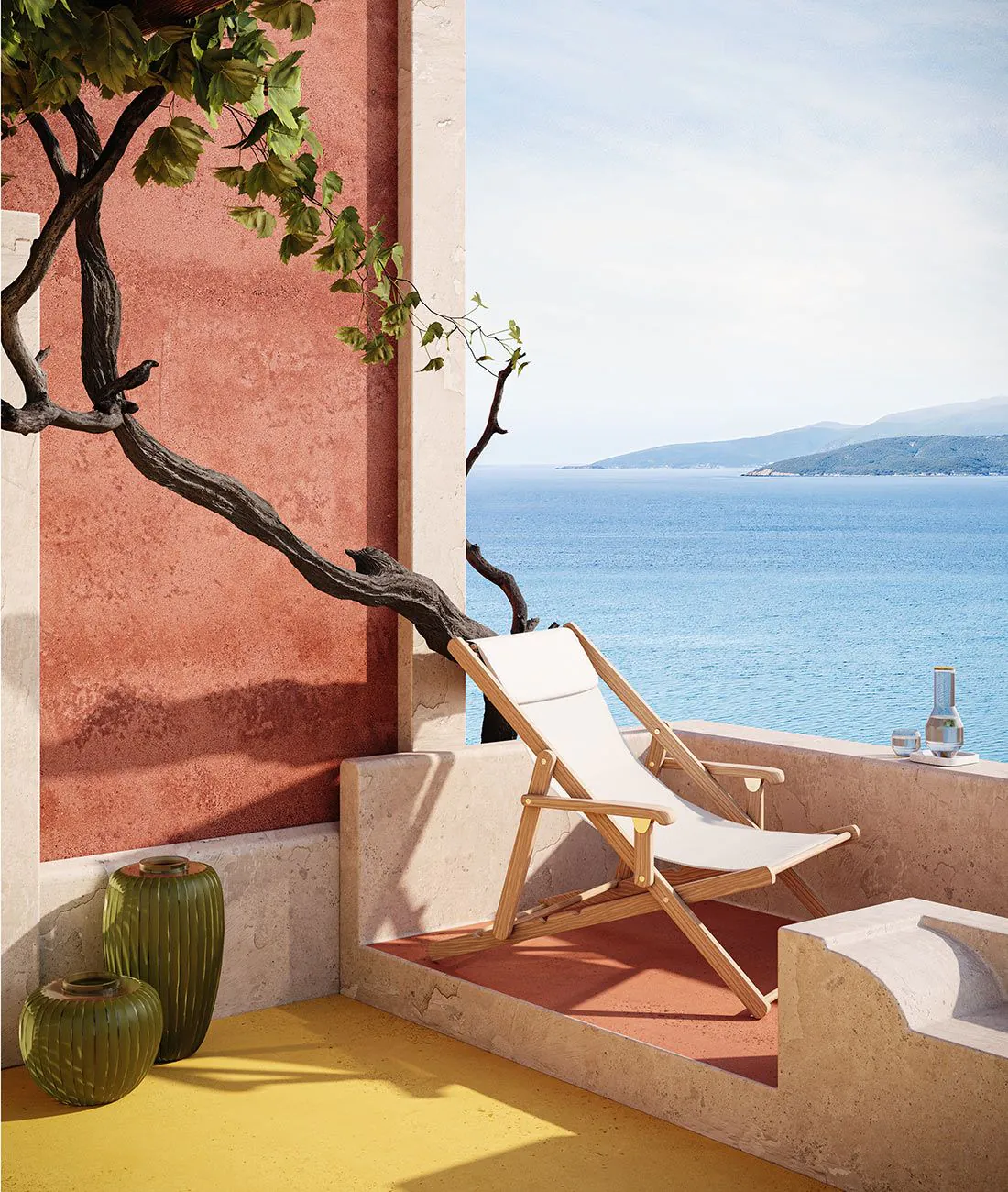 Chelsea folding deckchair with canvas