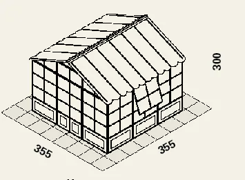 Gewächshaus Orangerie mit Überdachung aus Polykarbonat