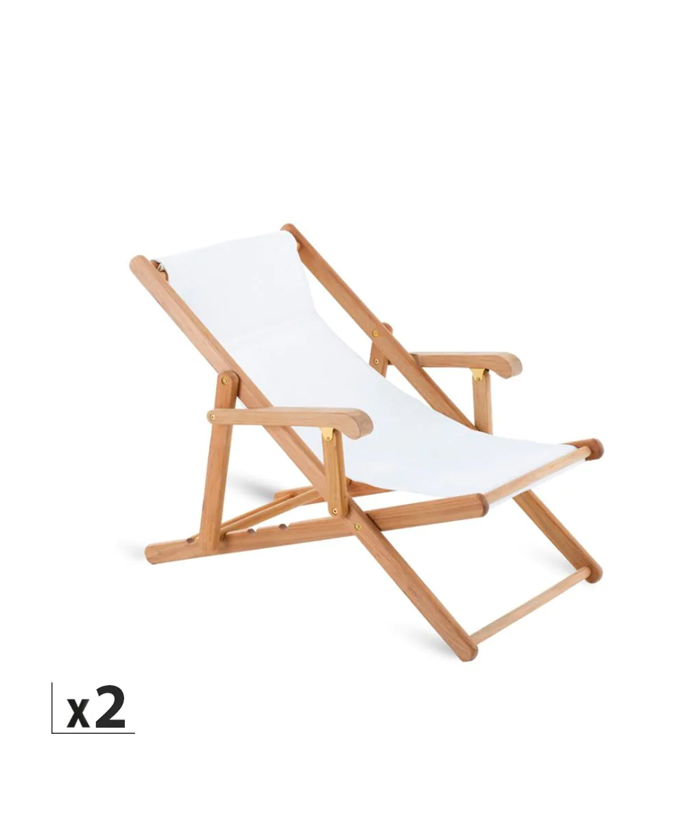 Offer – Set of 2 Clio teak deckchairs