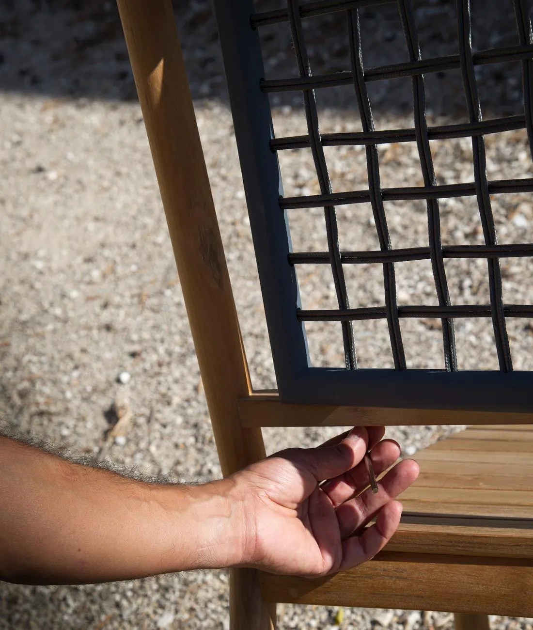 Stackable chair Quadra in teak