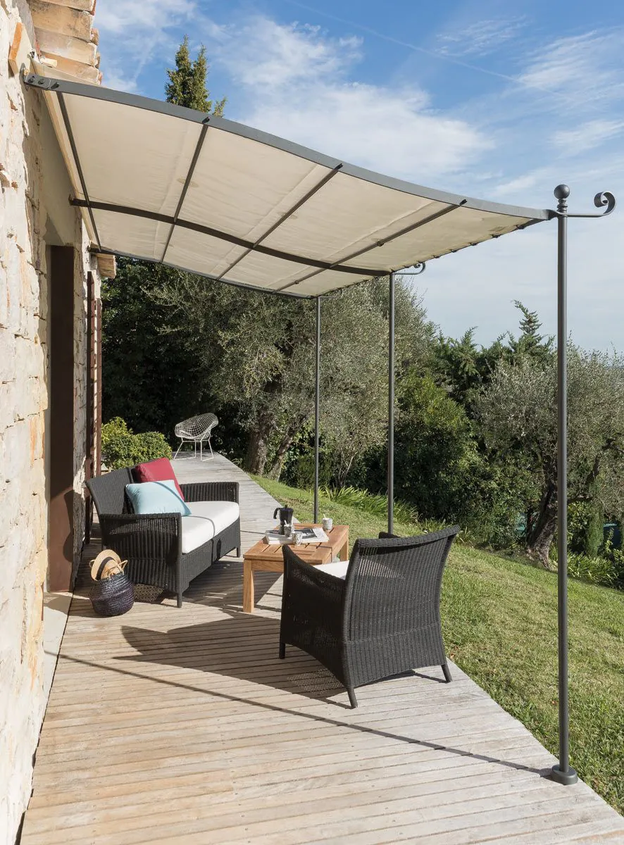 Attached pergola Solaire curved roof