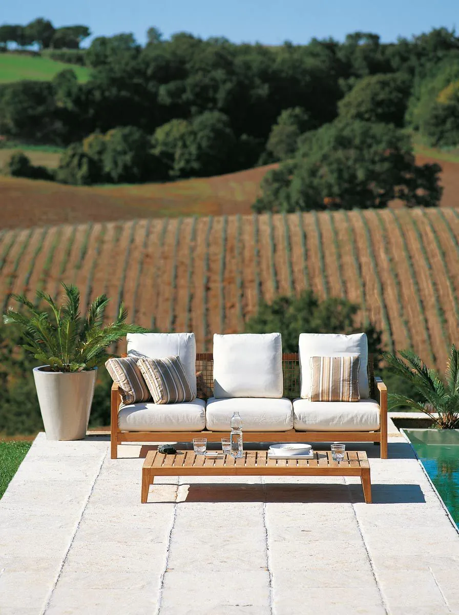 Synthesis Sofa in teak and WaProLace 210 cm