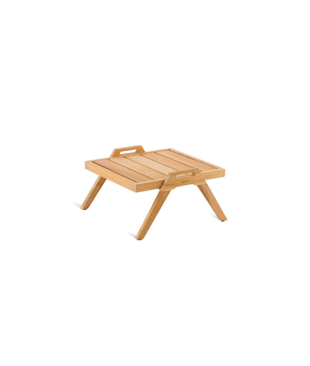 Quadratischen Couchtisch Synthesis aus Teakholz mit Griffen