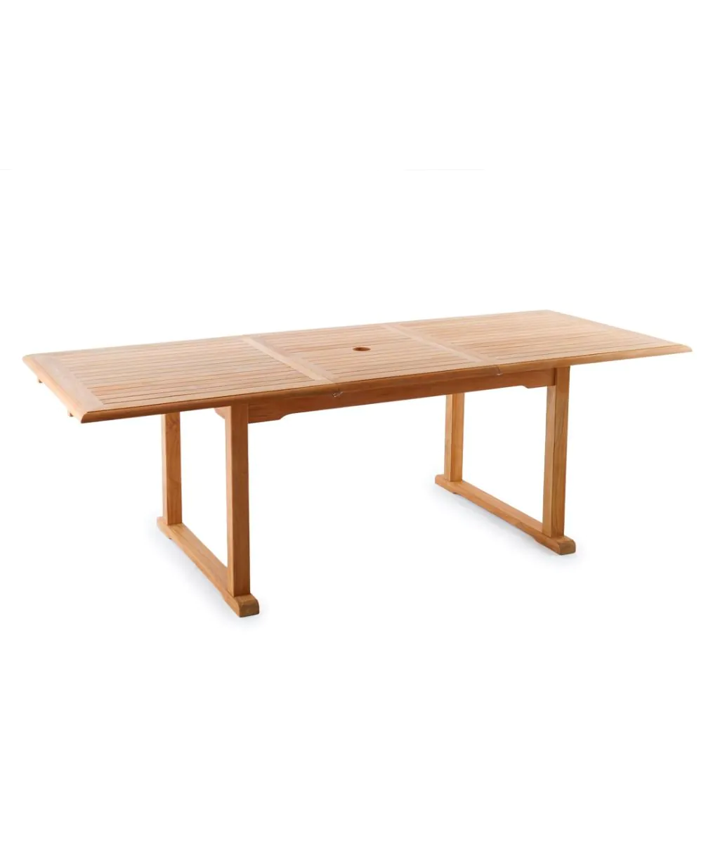 Mesa Chelsea rectangular extensible de teca cm 225