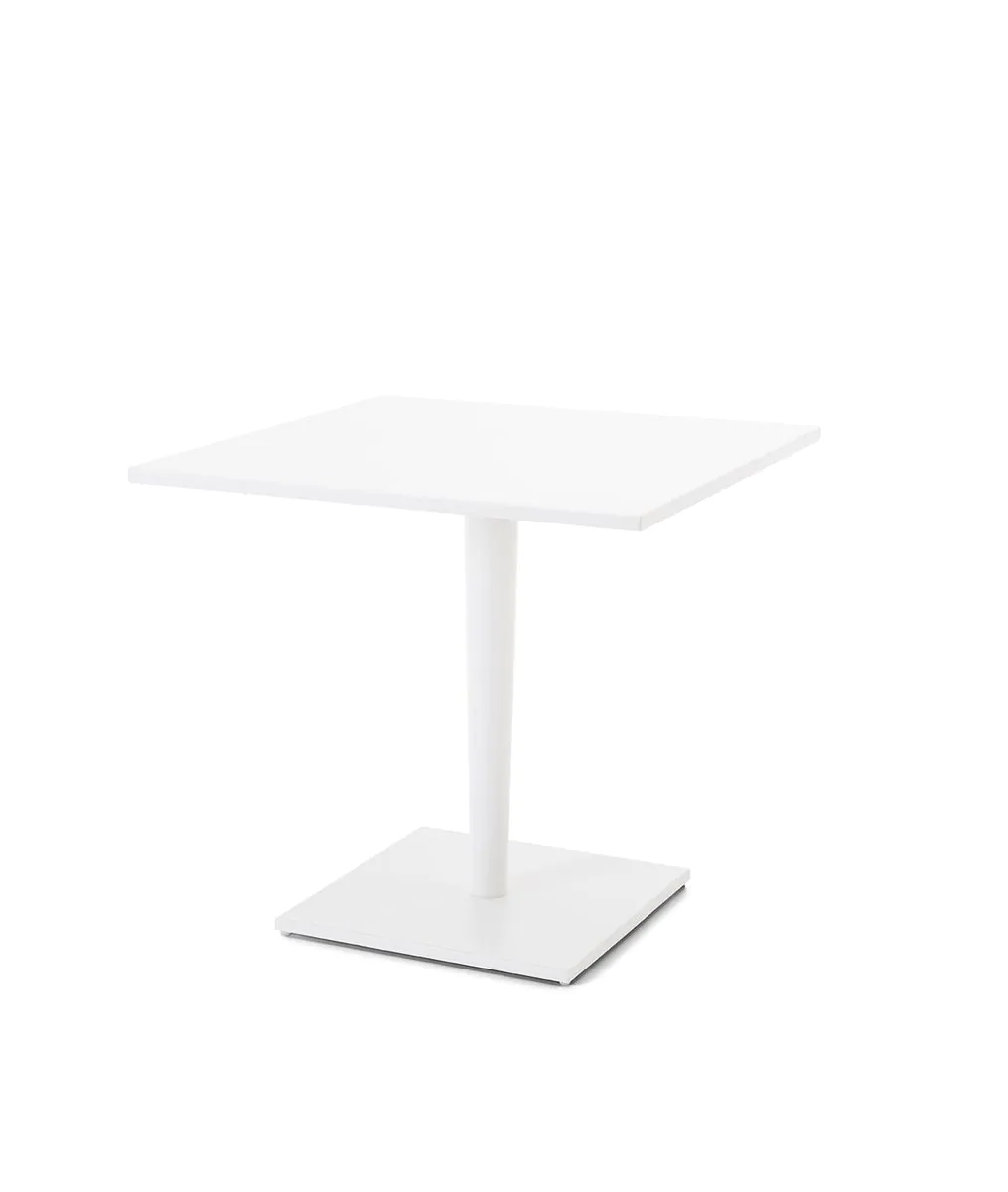 Luce square table aluminium white ivory