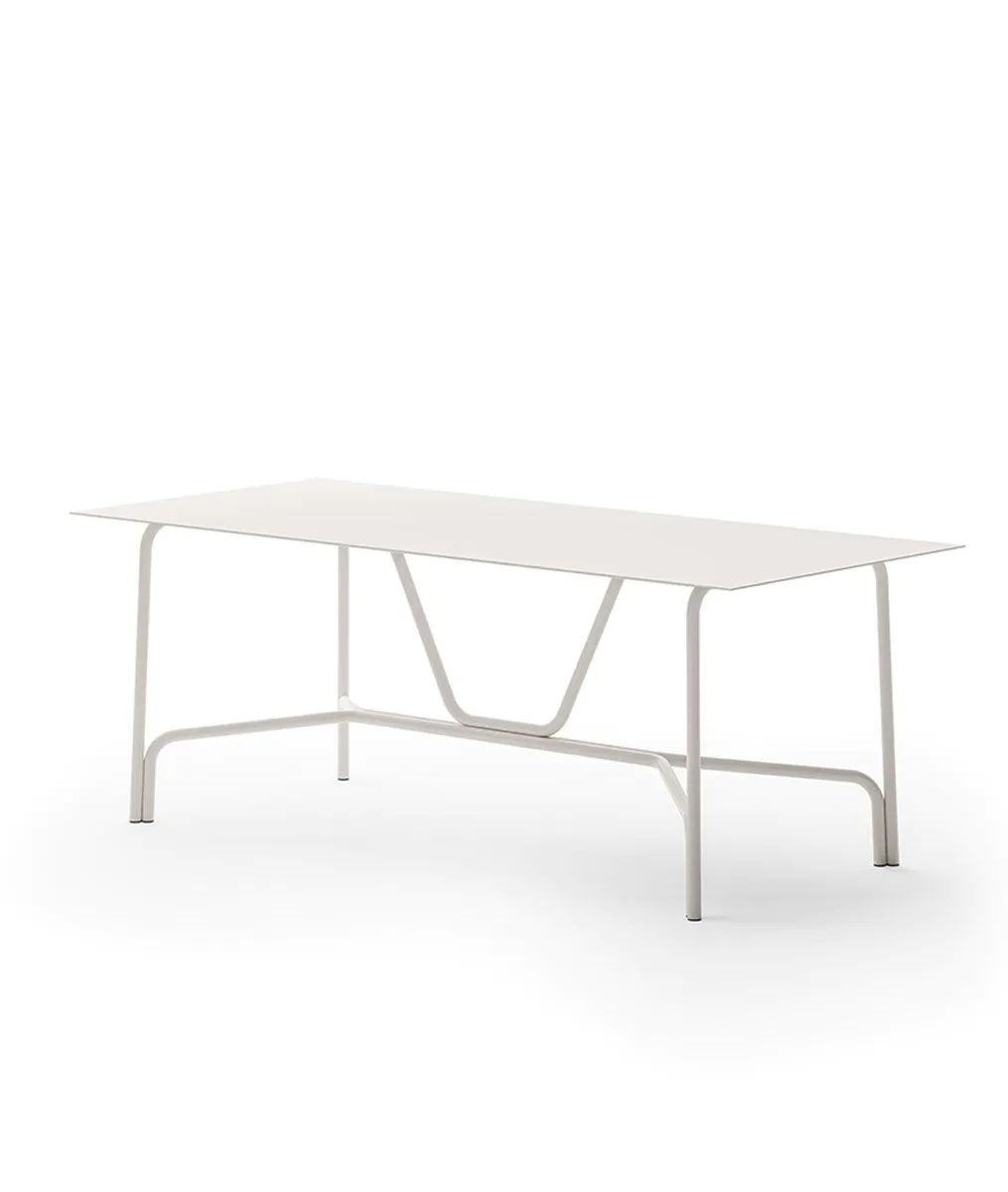 Salò rectangular table 203 cm in aluminum