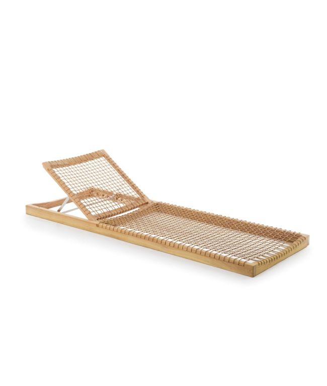Synthesis low sunlounger in teak and WaProLace