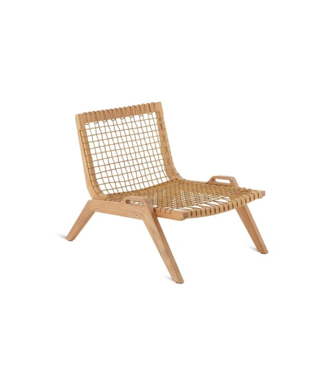 Synthesis stackable lounge armchair in teak and WaProLace