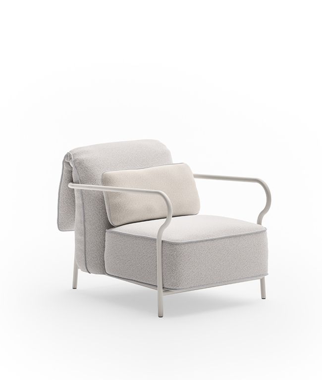 Salò Armchair with seat and backrest cushion