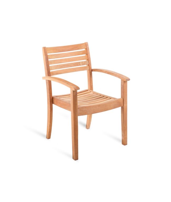 Chelsea stackable small armchair in teak