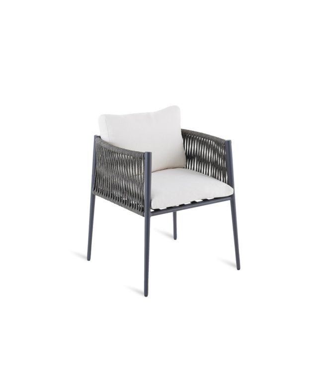 Luce small armchair in aluminium graphite