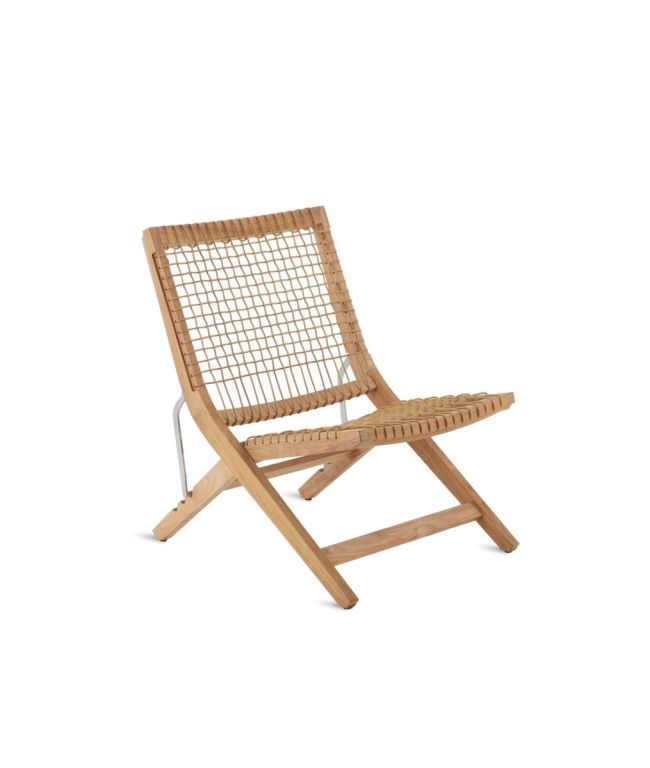 Synthesis folding deckchair in teak and WaProLace
