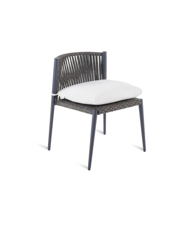 Luce stackable chair in aluminium graphite