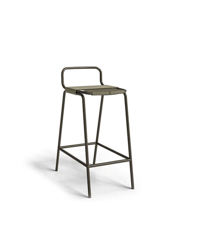 Coco stool graphite with cord ecru