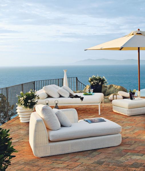 Agorà left lounge module structure in WaProLace colour white Agorà left lounge module structure in WaProLace colour white