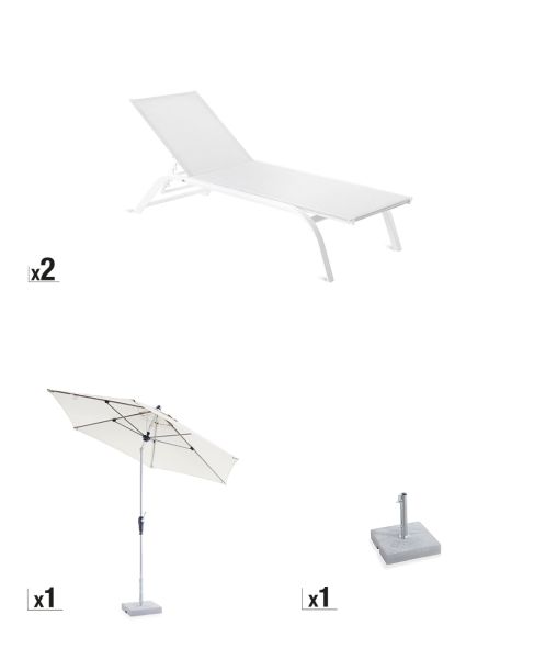 Offer – Sun loungers with umbrella and base