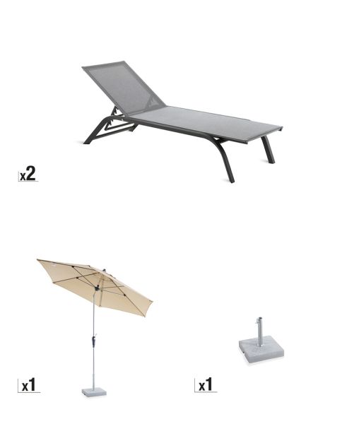 Offer – Sun loungers with umbrella and base