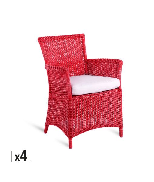 Set of 4 Capri small armchairs with cushions