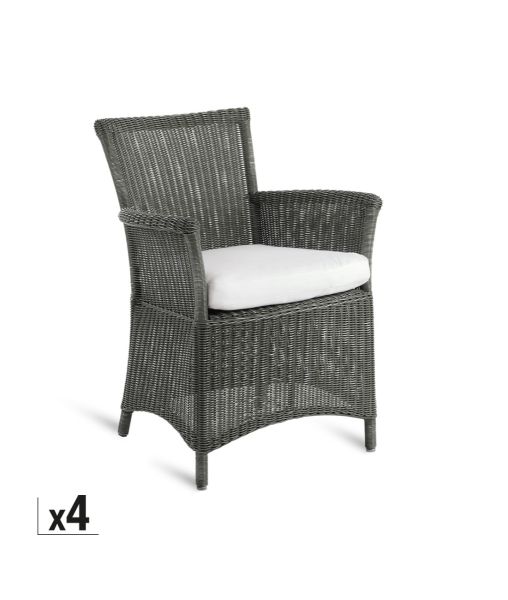 Set of 4 Capri small armchairs with cushions