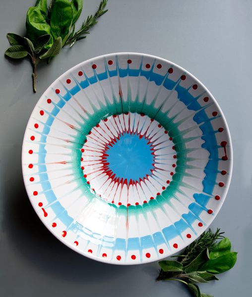  Salatschale Traditionelle handbemalte Keramik DEC2