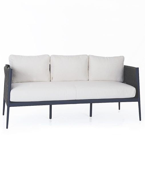 Luce 3-Seater sofa with aluminium seat and rope backrest