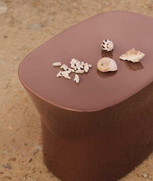 Egadi Niedriger Hocker aus Fiberstone