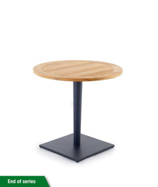 Luce round table with teak table top