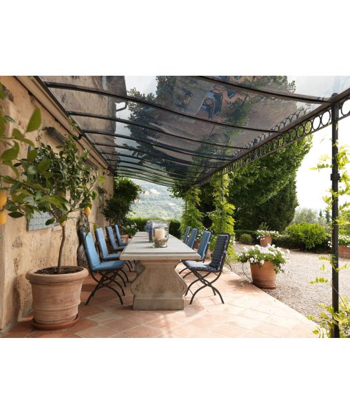 Extension pergola Tibisco adossée avec couverture en polycarbonate