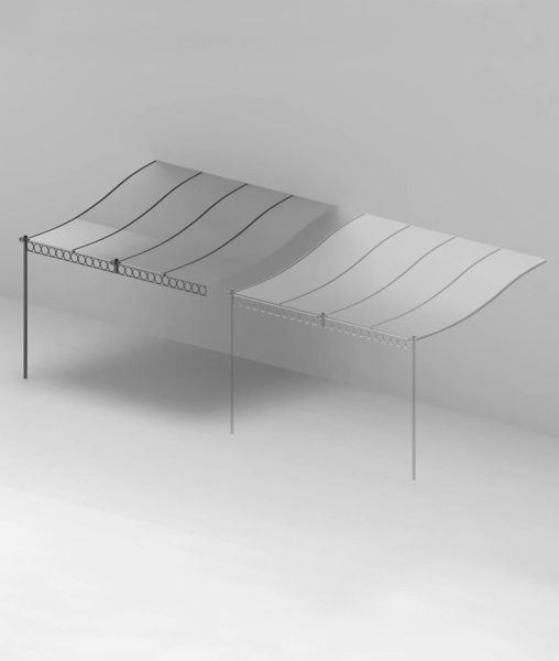 Double extension pergola Tibisco adossée avec couverture en polycarbonate