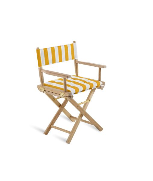 Poltroncina Ginger in teak con tessuto Stripes Sun