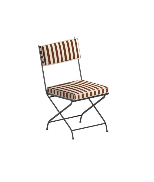 Igea folding iron chair with cushions