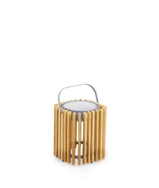 Solare lamp in teak and graphite aluminium