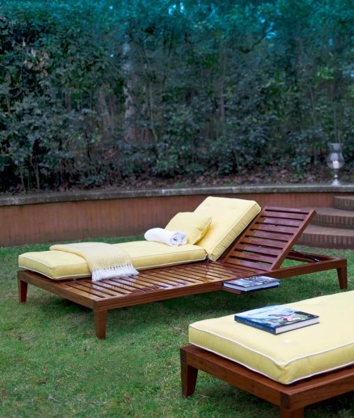 Double Sunlounger C'est la Vie in mahogany