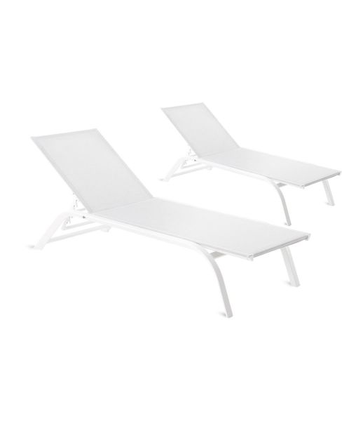Offre : 2 chaises longues empilables Panarea couleur blanc