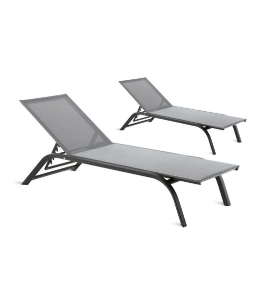Offre : 2 chaises longues empilables Panarea couleur graphite