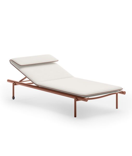 Chaise longue empilable Salò en aluminium sans coussin