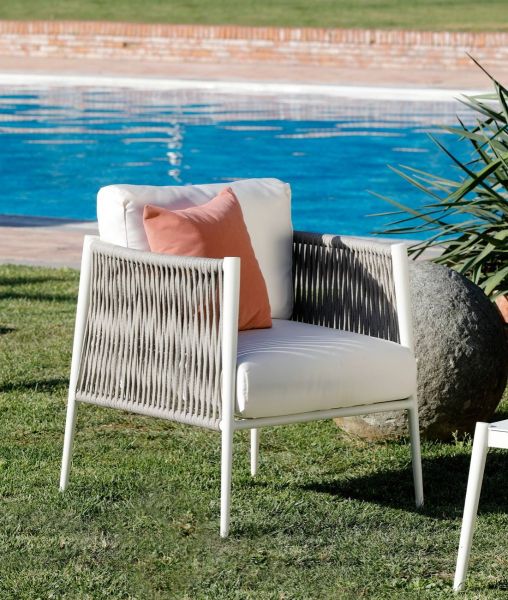 Fauteuil Luce blanc ivoire pour jardin