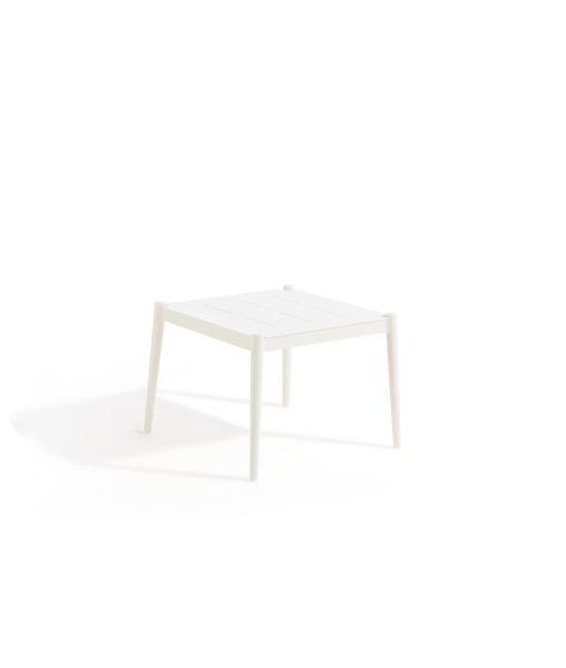 Table basse carrée Luce aluminium blanc ivoire
