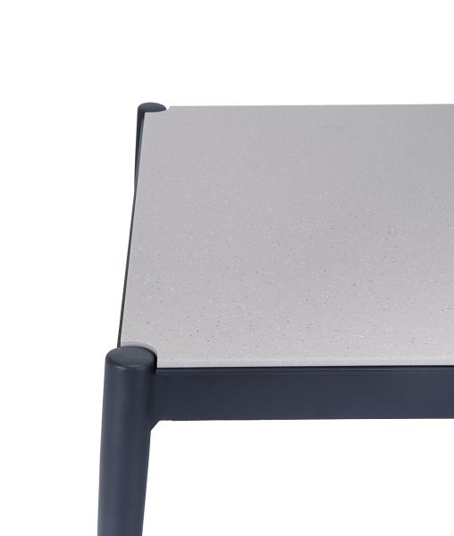 Tavolo basso rettangolare Luce alluminio grafite top in grès