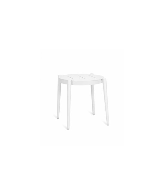 Luce round low table in white aluminum