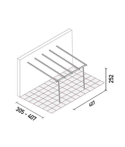 Meridienne Pergola without roofing