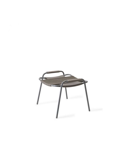 Coco aluminium and rope garden footstool